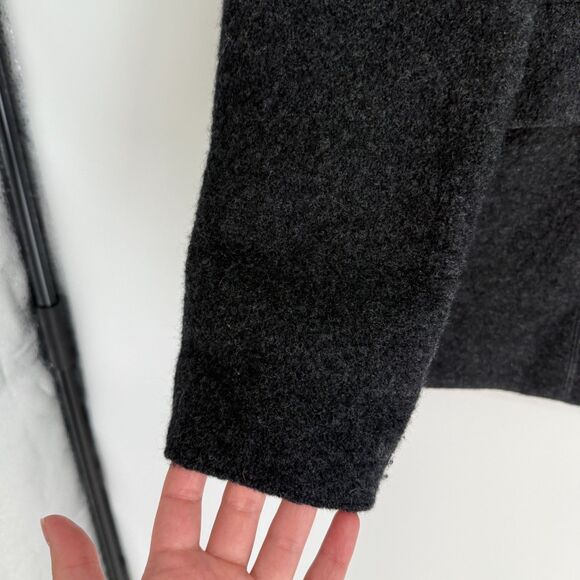 Lands End 100% Wool Cardigan Jacket 3 Button Gray Outdoor Women Size 18 TALL - Picture 3 of 12